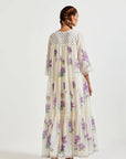 PURPLE THREE TIERED KURTA SET