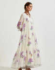PURPLE THREE TIERED KURTA SET