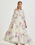 PURPLE THREE TIERED KURTA SET