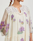 PURPLE THREE TIERED KURTA SET