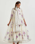 PURPLE THREE TIERED KURTA SET