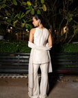 Ivory Sleeveless Short Kurta Set