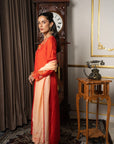 Burnt Orange & Peach Embriodered Kurta Set