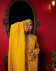 Sunshine Yellow Embroidered Short Kurta Set