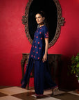 Celestial Blue Embroidered Short Kurta Set