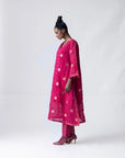 Ananyata Polka Dots Sheer Choga Kurta With Slip