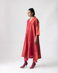 Ananyata Gradient Stripe V-Neck Tissue Kurta