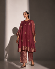 Parinda Kurta Set In Red