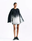 Midnight Wash Mini Cape Dress