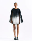 Midnight Wash Mini Cape Dress