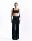 Velvet Blossom Straight Trousers