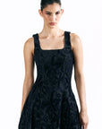 Velvet Blossom Midi Dress