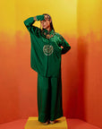 Jade Green Shirt (half star) + Oversize pants