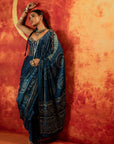 AJ. INDIGO SAREE