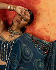AJ. INDIGO SAREE