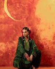 Ajrak Green Bandhage Antifit Kurta (AJV) + Pants