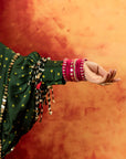 Ajrak Green Bandhage Antifit Kurta (AJV) + Pants