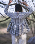 Melbourne Charcoal Grey and Off White stripes Kedia with Hand Embroidery