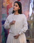 Bombay Organic Kala Cotton Bomber with Hand Embroidered Mirror Work