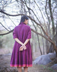 Lisbon Hand Woven Kala Cotton Dress with Asymmetrical Stripes