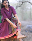 Lisbon Hand Woven Kala Cotton Dress with Asymmetrical Stripes