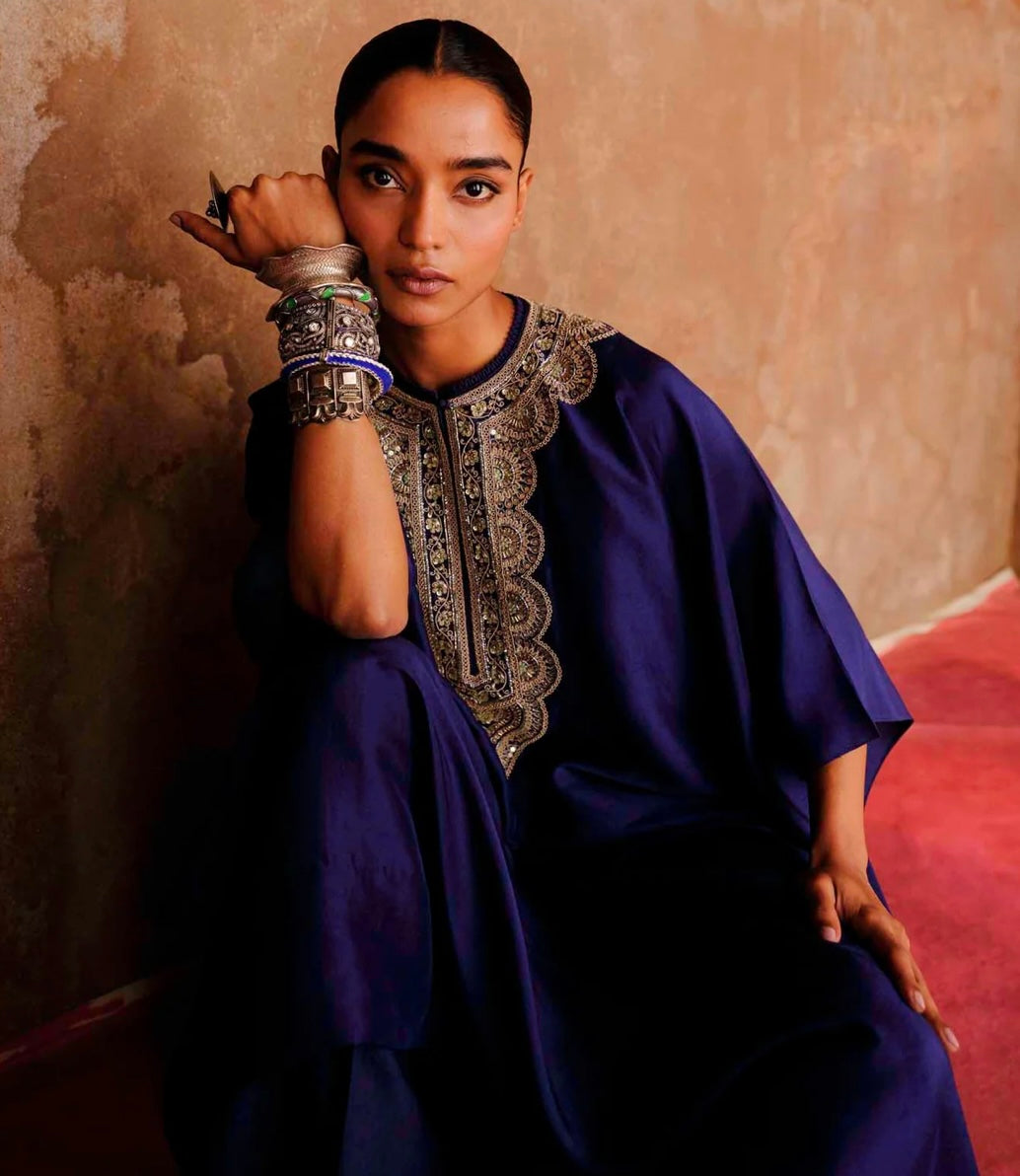 Purple Noor Embroidered Kaftan