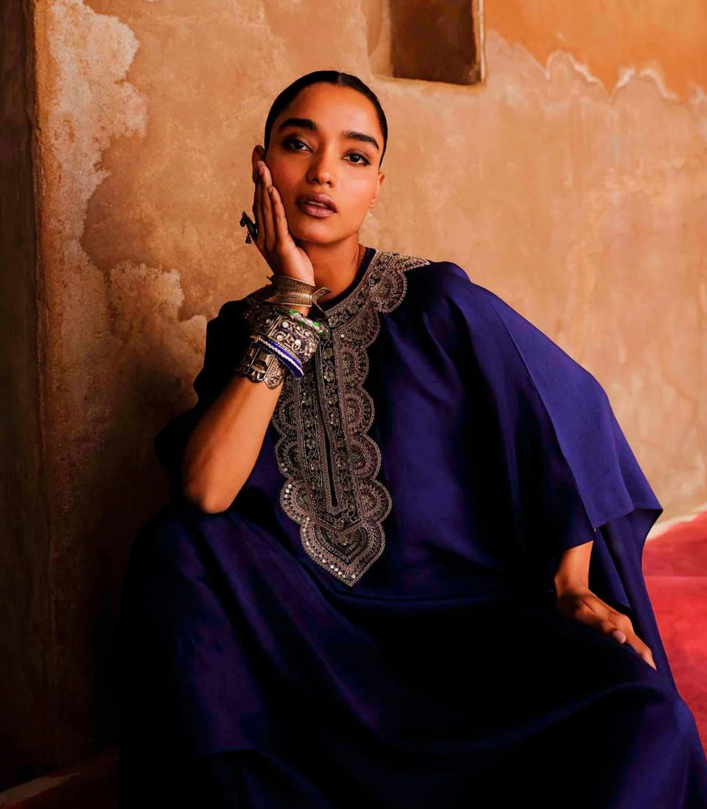 Purple Noor Embroidered Kaftan