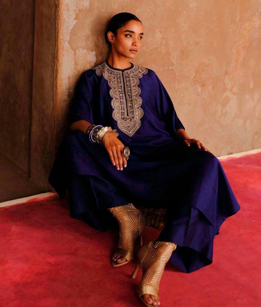 Purple Noor Embroidered Kaftan
