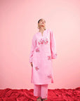 Gulab Linen Kurta Set - M