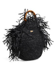RAFFIA BAG WITH BAMBOO HANDLE