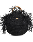 RAFFIA BAG WITH BAMBOO HANDLE