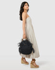 RAFFIA BAG WITH BAMBOO HANDLE