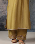 Mehrang Olive Green Straight Long Kurta Set