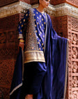 Purple Brocade Kurta Set