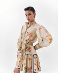 Celia Mini Dress In Postcards & Petal Print