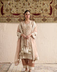 Beige Parsi Gara Long Kurta With Pant