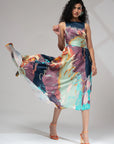 Purple Draped Dress