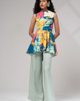 Blue Peplum Top