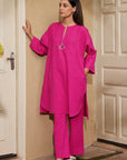 Fuchsia Corsage Kurta Set