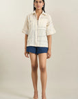 Off White Mal Treadwork Round Circle Applique Jacket