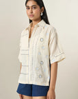 Off White Mal Treadwork Round Circle Applique Jacket
