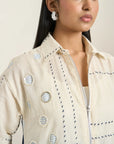 Off White Mal Treadwork Round Circle Applique Jacket