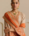 Beige-Rust Kurta Set