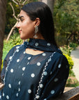 Midnight Blue Polka Dot Kurta Set