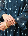 Midnight Blue Polka Dot Kurta Set