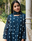 Midnight Blue Polka Dot Kurta Set