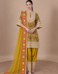 Khwab Peplum Kurta Set In Yellow