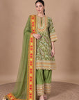 Khwab Peplum Kurta Set In Mint Green