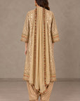 Beige Zari Kurta Set