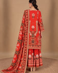 Orange Printed Sharara Set